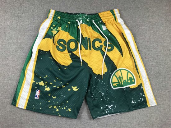 NBA Seattle Supersonics Just don shorts green jaune